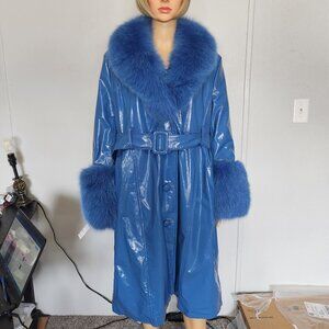 #697 NWT Leather/fox fur coat